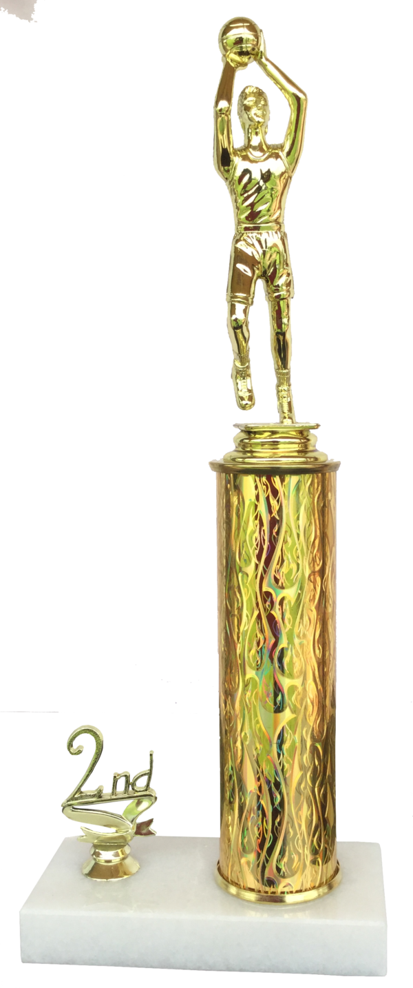 14” Single Column Trophy with Trim and Marble Base - Image 2